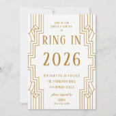 Art Deco Gold Rahmen Silvester Party Einladung (Vorderseite)