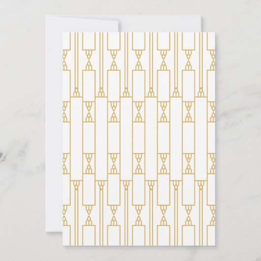 Art Deco Gold Rahmen Silvester Party Einladung (Rückseite)