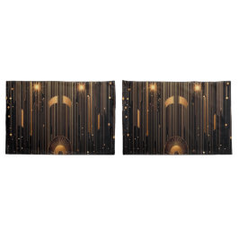 Art Deco Gold Rain Ägyptischer Art Schwarzer Stand Kissenbezug