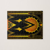 Art Deco Gold Red Black Artwork Puzzle (Horizontal)