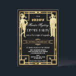 Art Deco Gold Roaring 20s Murder Mystery Party Einladung<br><div class="desc">Personalisieren Sie diese Vintage Kunst Deko Mord Mystery Party Einladung einfach und schnell, drücken Sie einfach die Taste Bearbeiten mit dem Design Tool, um den Stil und die Platzierung des Textes weiter zu ordnen und zu formatieren. Mit einem schicken Deko-Rahmen und Schwarz, Weiß und Gold. Passende Artikel im Shop erhältlich!...</div>