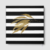 Art Deco Gold Rose Blätter Schwarze Streifen Hochz Gästebuch (Rückseite)