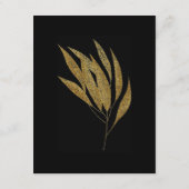 Art Deco Gold Rose Schwarze Streifen Hochzeit Begleitkarte (Rückseite)