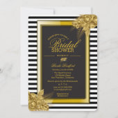 Art Deco Gold Rose & Streifen Brautparty Card Einladung (Vorderseite)