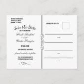 Art Deco Gold Rose & Streifen Save the Date Karte (Rückseite)