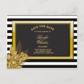 Art Deco Gold Rose & Streifen Save the Date Karte (Vorderseite)