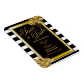 Art Deco Gold Rose & Streifen Save the Date Karte Magnet (Rechte Seite)