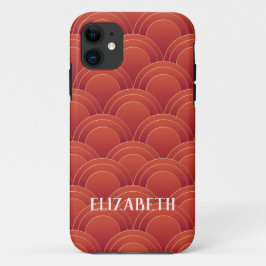 Art Deco Gold Roter Name Personalisiert Case-Mate iPhone Hülle