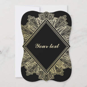 Art Deco Gold Schwarz Einladung