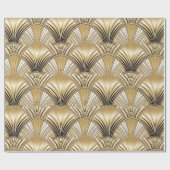 Art Deco Gold Schwarz Geschenkpapier (Flach)