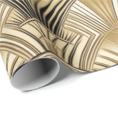 Art Deco Gold Schwarz Geschenkpapier (Rolleneckpunkt)