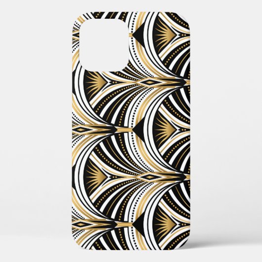 Art Deco Gold Schwarze Elegante Case-Mate iPhone Hülle (Rückseite)