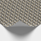 Art Deco Gold Schwarze Elegante Geschenkpapier (Ecke)