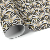 Art Deco Gold Schwarze Elegante Geschenkpapier (Rolleneckpunkt)
