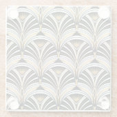 Art Deco Gold Schwarze Elegante Glasuntersetzer (Rückseite)