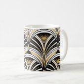 Art Deco Gold Schwarze Elegante Kaffeetasse (VorderseiteRechts)
