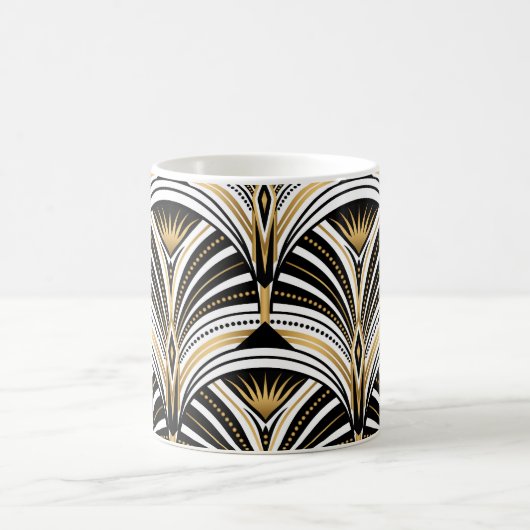 Art Deco Gold Schwarze Elegante Kaffeetasse (Mittel)