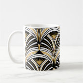 Art Deco Gold Schwarze Elegante Kaffeetasse (Links)