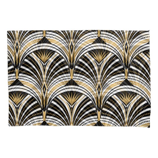 Art Deco Gold Schwarze Elegante Kissenbezug (Vorderseite)
