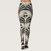 Art Deco Gold Schwarze Elegante Leggings (Rückseite)