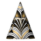 Art Deco Gold Schwarze Elegante Partyhütchen (Rückseite)