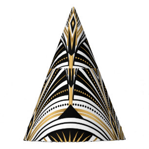 Art Deco Gold Schwarze Elegante Partyhütchen