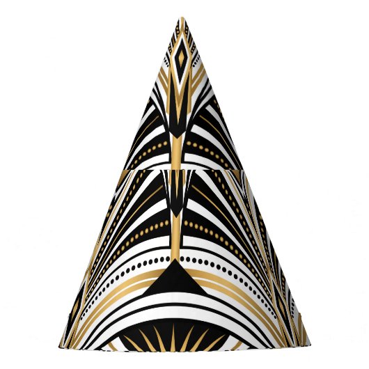 Art Deco Gold Schwarze Elegante Partyhütchen (Vorderseite)
