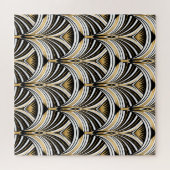 Art Deco Gold Schwarze Elegante Puzzle (Horizontal)