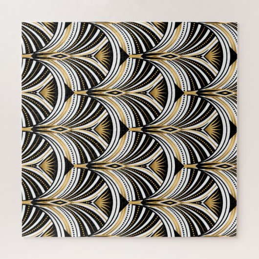Art Deco Gold Schwarze Elegante Puzzle (Horizontal)