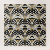 Art Deco Gold Schwarze Elegante Puzzle (Vertikal)