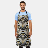 Art Deco Gold Schwarze Elegante Schürze (Getragen)