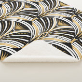 Art Deco Gold Schwarze Elegante Sherpadecke (3/4)