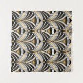 Art Deco Gold Schwarze Elegante Wandteppich (Vorderseite (Horizontal))