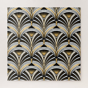 Art Deco Gold Schwarze Eleganz: Brüllende Zwanzige Puzzle