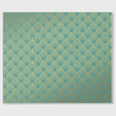 Art Deco Gold Seashells Minze Green Vip Yacht Club Geschenkpapier (Flach)