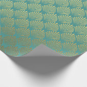 Art Deco Gold Seashells Minze Green Vip Yacht Club Geschenkpapier (Ecke)