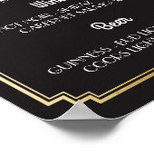 Art Deco Gold Sign Hochzeitsempfang der 1920er Jah Poster (Ecke)