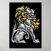 Art Deco Gold & Silver Lion Poster (Vorne)