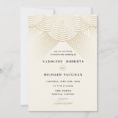 Art Deco Gold String Lights Einladung Hochzeit (Vorderseite)