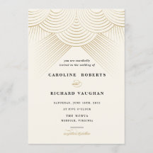 Art Deco Gold String Lights Einladung Hochzeit