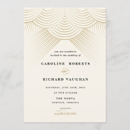 Art Deco Gold String Lights Einladung Hochzeit