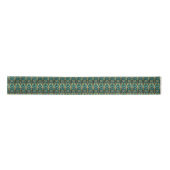 Art Deco Gold & Teal Satin Ribbon Satinband (Vorderseite)