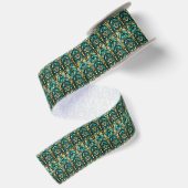 Art Deco Gold & Teal Satinband (Rückseite)