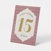 Art Deco Gold Tischnummer Sockelschild (Vorderseite)