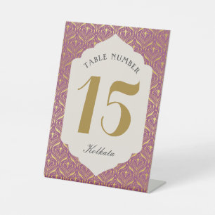 Art Deco Gold Tischnummer Sockelschild