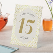 Art Deco Gold Tischnummer Sockelschild (In Situ)