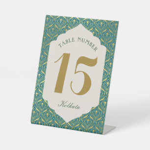 Art Deco Gold Tischnummer Sockelschild