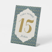 Art Deco Gold Tischnummer Sockelschild (Vorderseite)