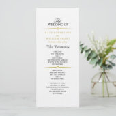 ART DECO GOLD TRENNELEMENTE Hochzeitsprogramm Programm (Stehend Vorderseite)