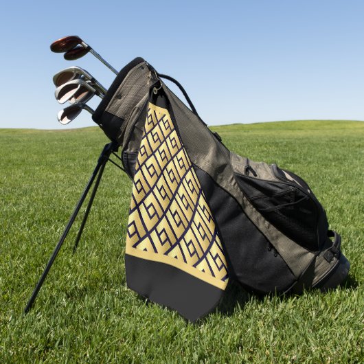 Art Deco Gold und Black Golfhandtuch (Gras)